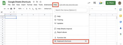 how to change keyboard shortcuts in google sheets