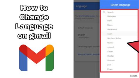 how to change language in gmail account