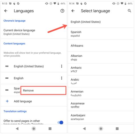 how to change language in google go