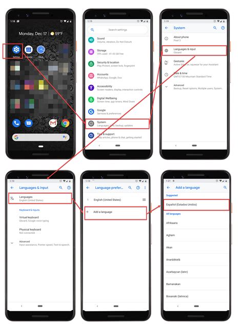 how to change language in mobile settings
