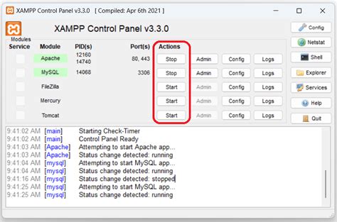how to change language in xampp control panel