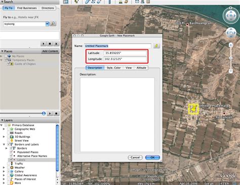 how to change latitude and longitude to coordinates in google earth