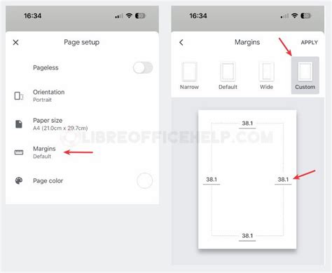 how to change layout in google docs mobile