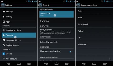 how to change lock screen settings on android