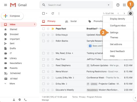 how to change mail view in gmail