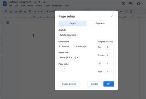 how to change margins in google docs on phone android