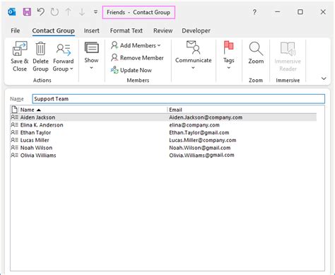 how to change members of an email group in outlook