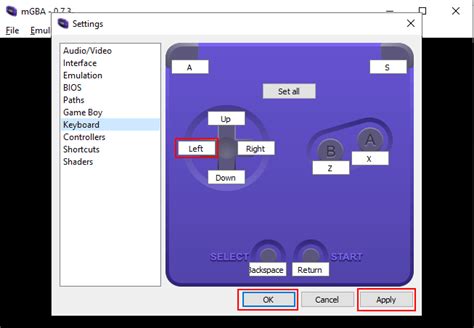 how to change mgba controls