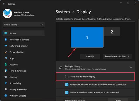 how to change monitor display settings windows 11