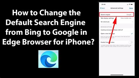 how to change my default search engine from bing to google