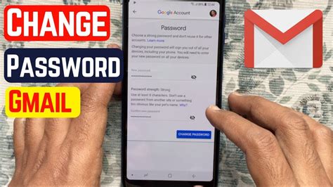 how to change my gmail password in android phone