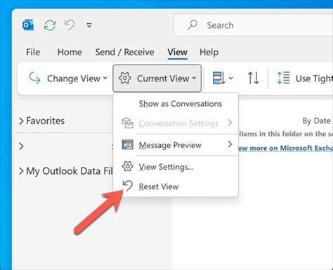 how to change my outlook email inbox view