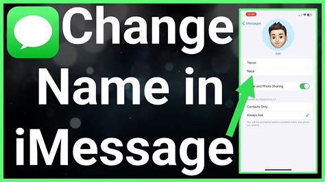 how to change name on imessage