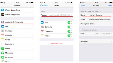 how to change name on iphone email