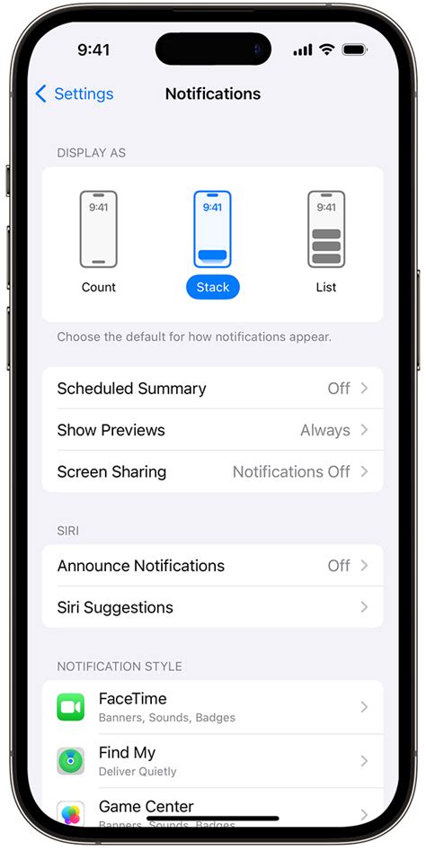 how to change notifications on iphone 16