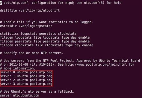 how to change ntp server ip address in linux