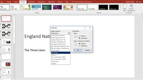 how to change output format in powerpoint