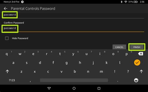 how to change parental controls passcode