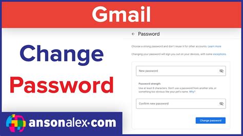 how to change password in google gmail