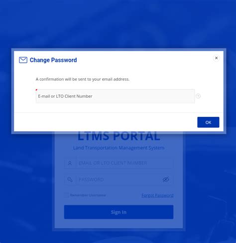 how to change password in ltms portal