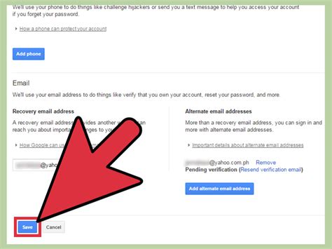 how to change password recovery email in gmail