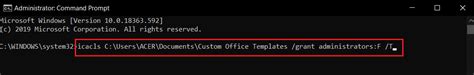 how to change permission in command prompt