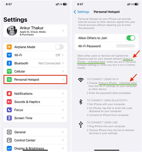 how to change personal hotspot name in iphone 15 pro max