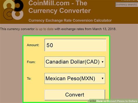 how to change pesos to dollars