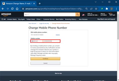 how to change phone number in amazon after order