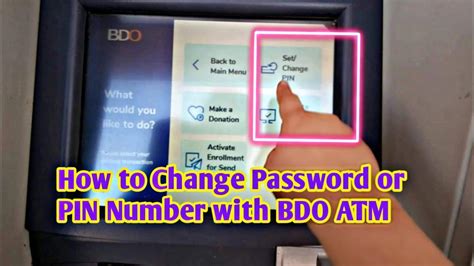 how to change pin number in atm
