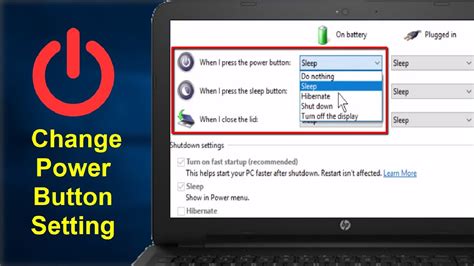 how to change power button function windows 10