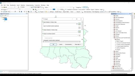 how to change projection of shapefile in arcgis pro