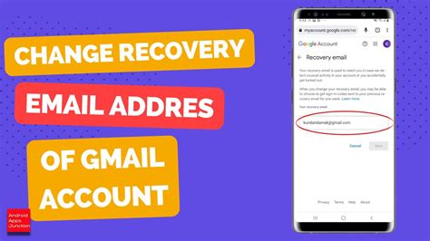 how to change recovery email in gmail on android