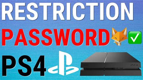 how to change restriction passcode on ps4