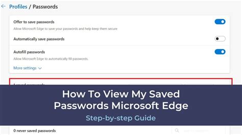 how to change saved passwords in microsoft edge
