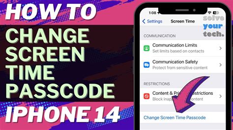 how to change screen time passcode iphone 14