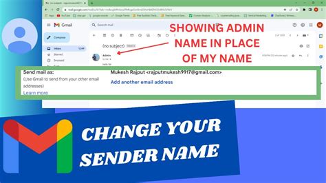 how to change sender name in gmail app