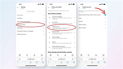 how to change settings to see sensitive content on twitter on iphone