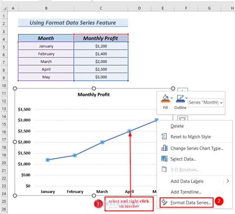how to change shape of data points on excel graph