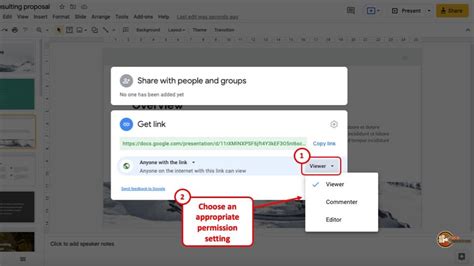 how to change sharing permissions on google slides