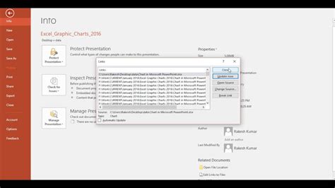 how to change source excel file in powerpoint