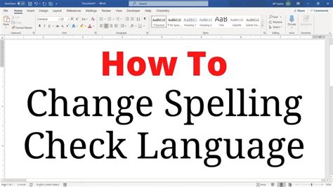 how to change spelling language in word
