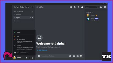 how to change status in discord pc