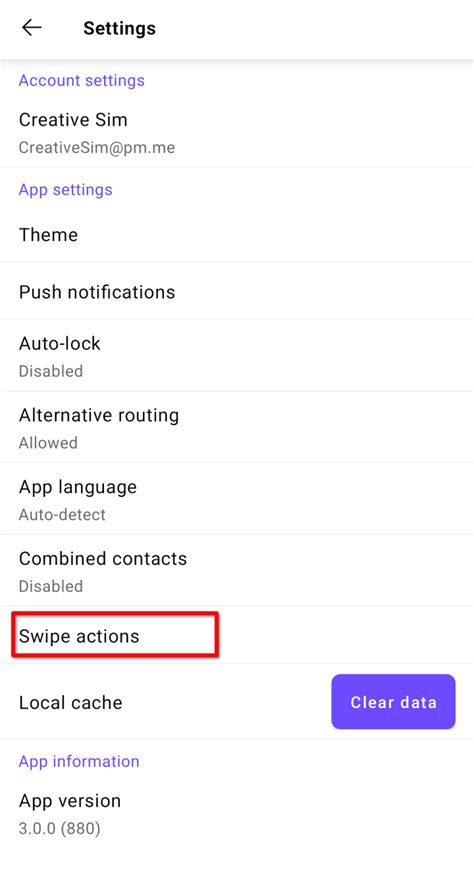 how to change swipe settings on android