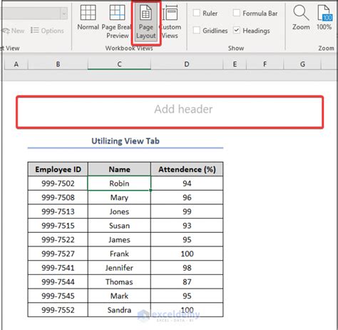 how to change table header name in excel