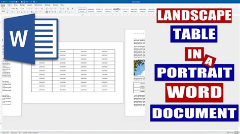 How To Change Table In Word To Landscape