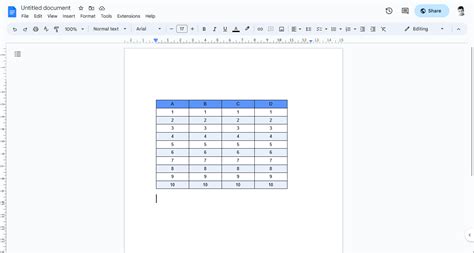how to change table outline color in google docs