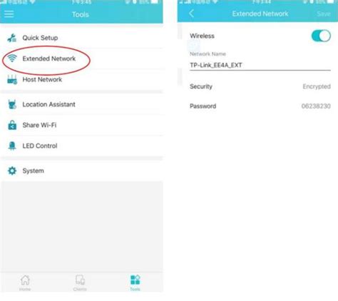 how to change tether extender password