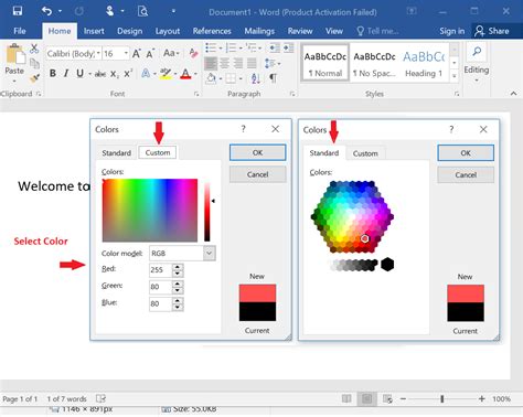 how to change text color in a picture