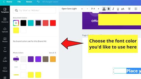 how to change text color in canva
